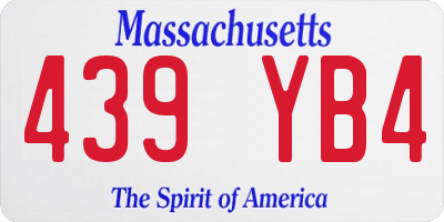 MA license plate 439YB4