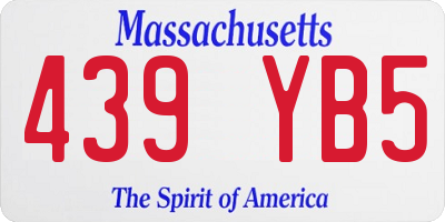MA license plate 439YB5