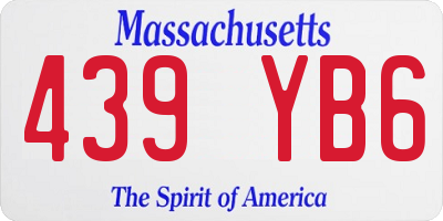 MA license plate 439YB6