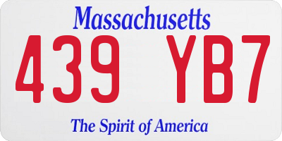 MA license plate 439YB7