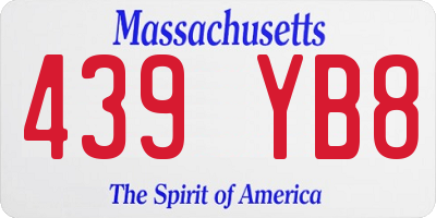 MA license plate 439YB8