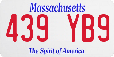 MA license plate 439YB9