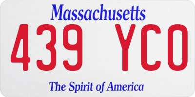 MA license plate 439YC0