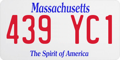 MA license plate 439YC1