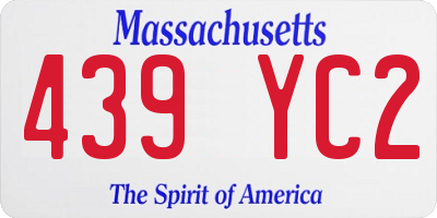 MA license plate 439YC2