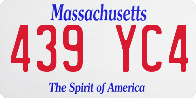 MA license plate 439YC4