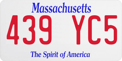 MA license plate 439YC5
