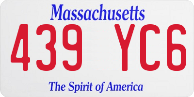 MA license plate 439YC6
