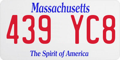 MA license plate 439YC8