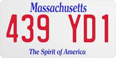 MA license plate 439YD1