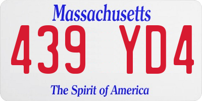 MA license plate 439YD4