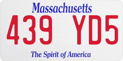 MA license plate 439YD5