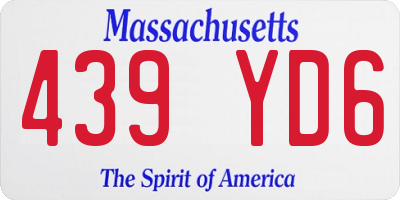 MA license plate 439YD6