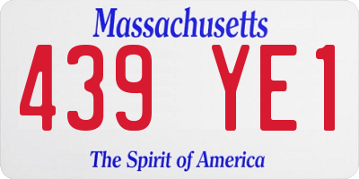 MA license plate 439YE1