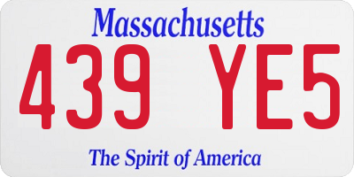 MA license plate 439YE5