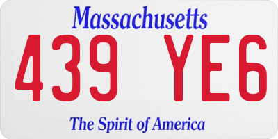 MA license plate 439YE6