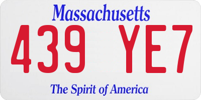 MA license plate 439YE7