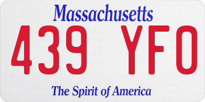 MA license plate 439YF0