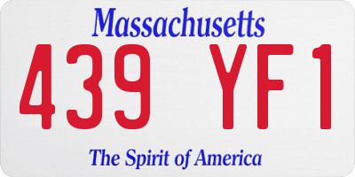 MA license plate 439YF1