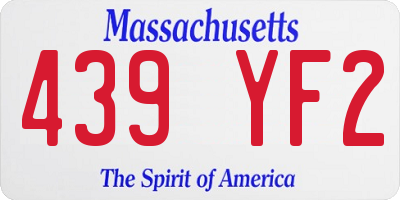MA license plate 439YF2