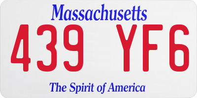MA license plate 439YF6