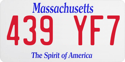 MA license plate 439YF7