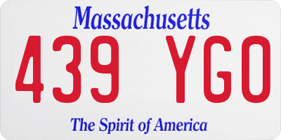 MA license plate 439YG0