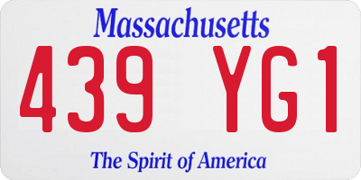 MA license plate 439YG1