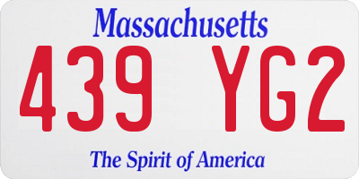 MA license plate 439YG2