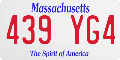 MA license plate 439YG4