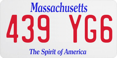 MA license plate 439YG6