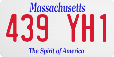MA license plate 439YH1
