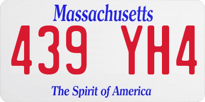 MA license plate 439YH4