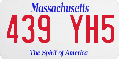 MA license plate 439YH5