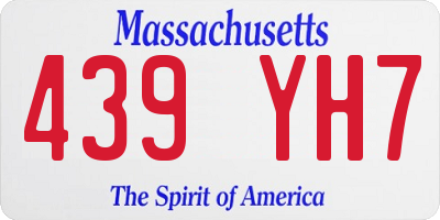 MA license plate 439YH7