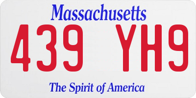 MA license plate 439YH9