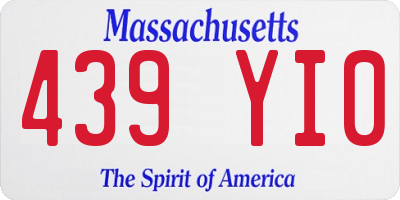 MA license plate 439YI0