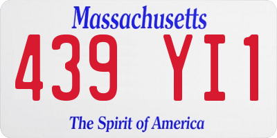 MA license plate 439YI1