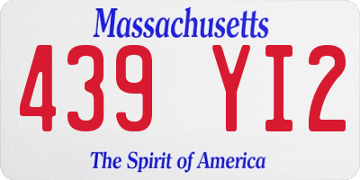 MA license plate 439YI2
