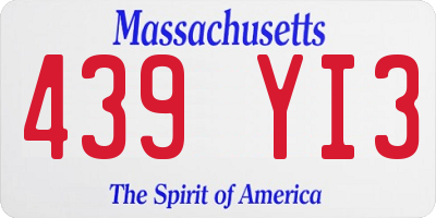 MA license plate 439YI3