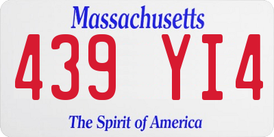 MA license plate 439YI4