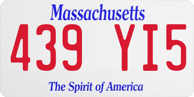 MA license plate 439YI5