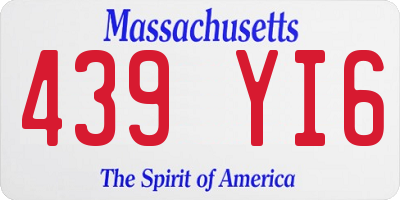 MA license plate 439YI6