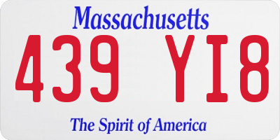 MA license plate 439YI8