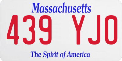 MA license plate 439YJ0