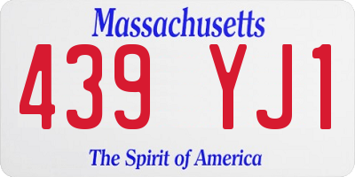 MA license plate 439YJ1