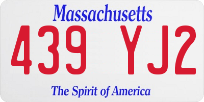 MA license plate 439YJ2