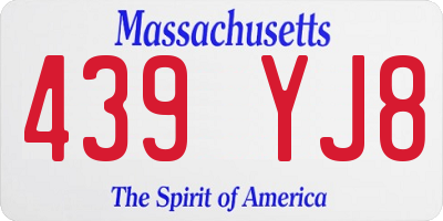MA license plate 439YJ8