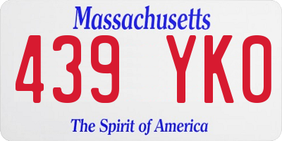 MA license plate 439YK0