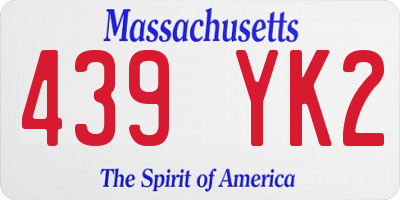MA license plate 439YK2